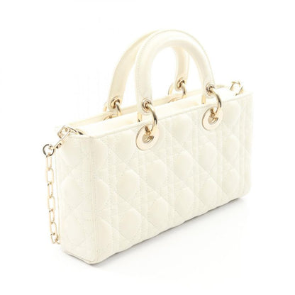 Dior Handbag Lady D-joy Medium Cannage M0540onge White Leather LADY D-joy Bag