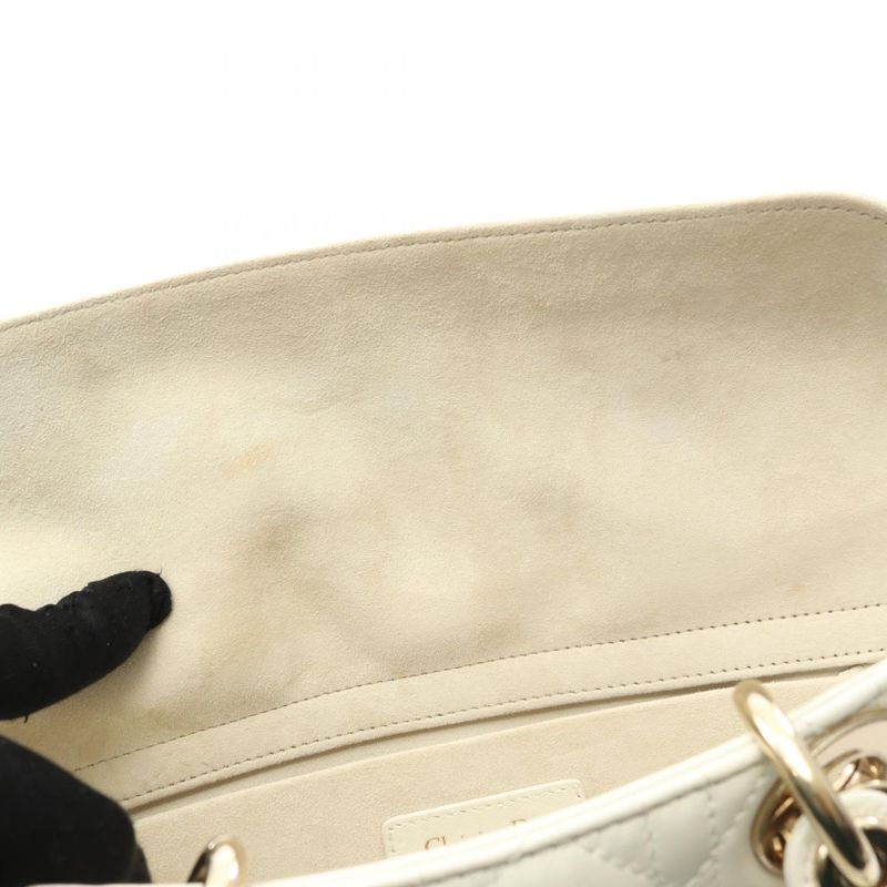 Dior Handbag Lady D-joy Medium Cannage M0540onge White Leather LADY D-joy Bag