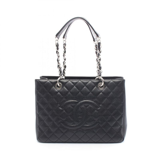 Chanel Tote Bag Matelasse Grand Shopping GST Black Leather Calf (cowhide) GST