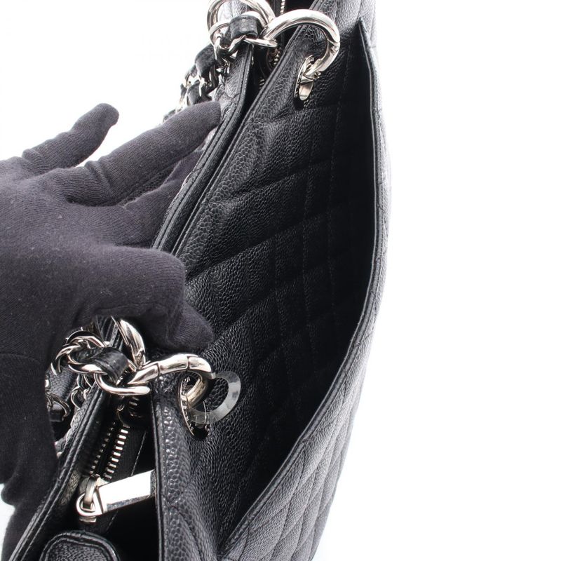 Chanel Tote Bag Matelasse Grand Shopping GST Black Leather Calf (cowhide) GST