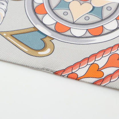 Hermes Scarf Twilly Harnais DE Coeur Silk Twilly Ladies Used A