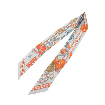 Hermes Scarf Twilly Harnais DE Coeur Silk Twilly Ladies Used A