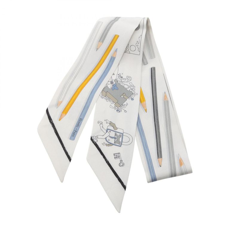 Hermes Scarf Twilly A VOS Crayons Silk Twilly Ladies Used A