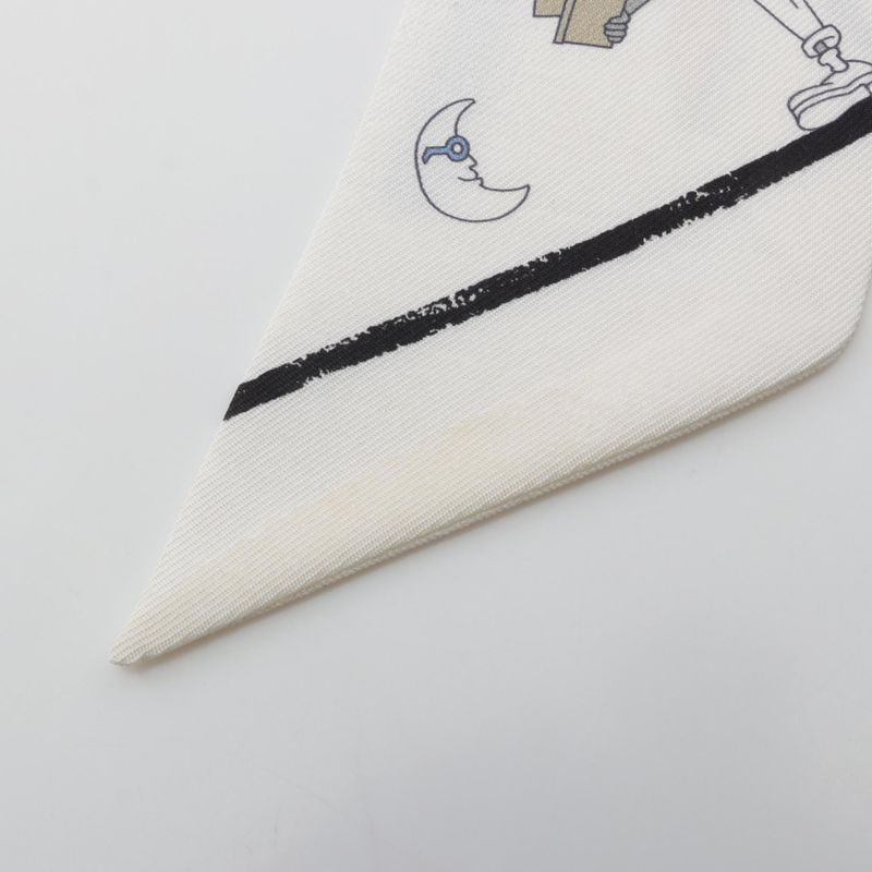 Hermes Scarf Twilly A VOS Crayons Silk Twilly Ladies Used A