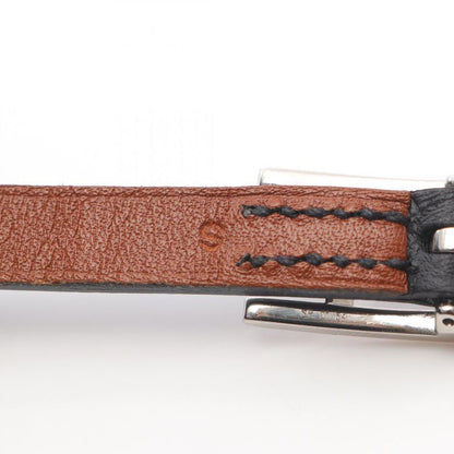 Hermes Bracelet Api3 Long Stainless Steel Leather Bracelet Women's Used A