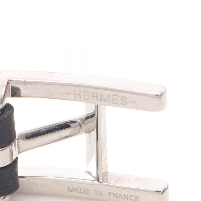 Hermes Bracelet Api3 Long Stainless Steel Leather Bracelet Women's Used A