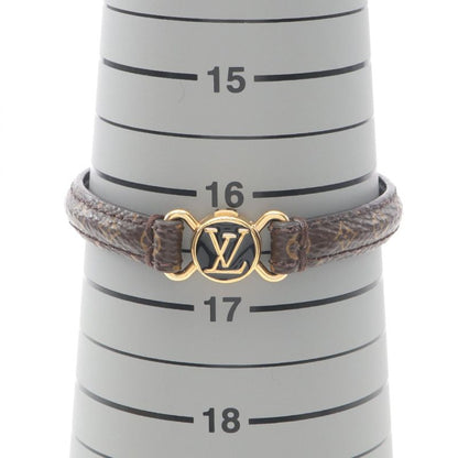 Louis Vuitton Bracelet LV Click It Monogram Leather GP (gold Plated) Bangle