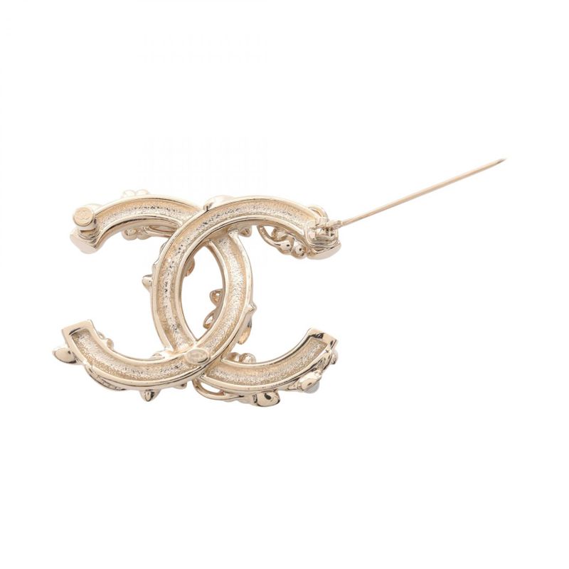 Chanel Brooch Cocomark Gold GP (gold Plated) Cocomark Pearl Brooch Ladies Used A