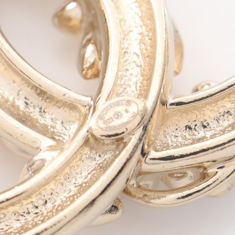 Chanel Brooch Cocomark Gold GP (gold Plated) Cocomark Pearl Brooch Ladies Used A