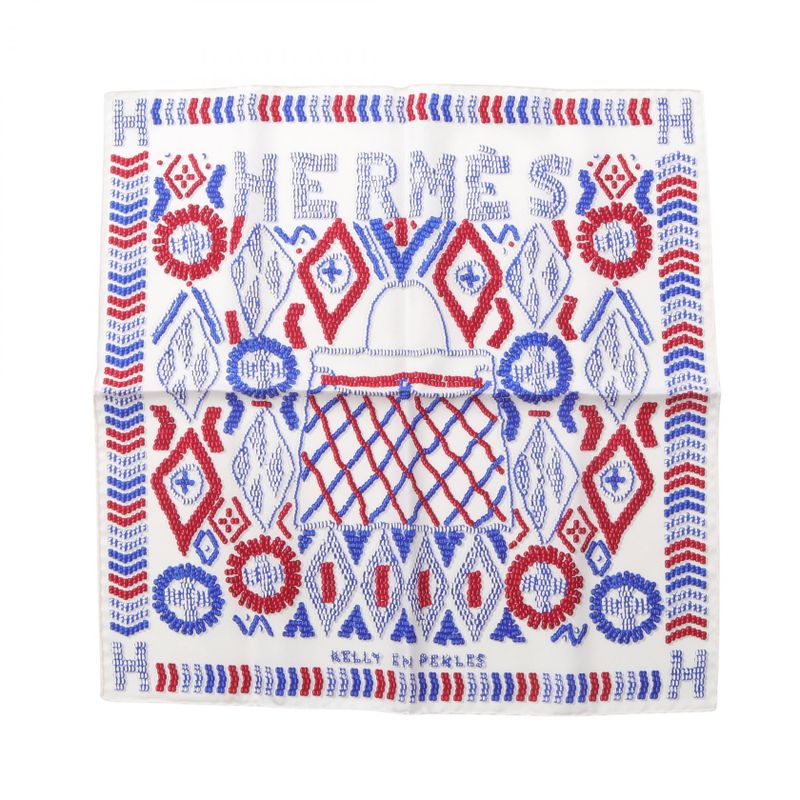 Hermes Scarf Petit Carre 45 Kelly EN Perles Silk Carre 45 Women's Used A