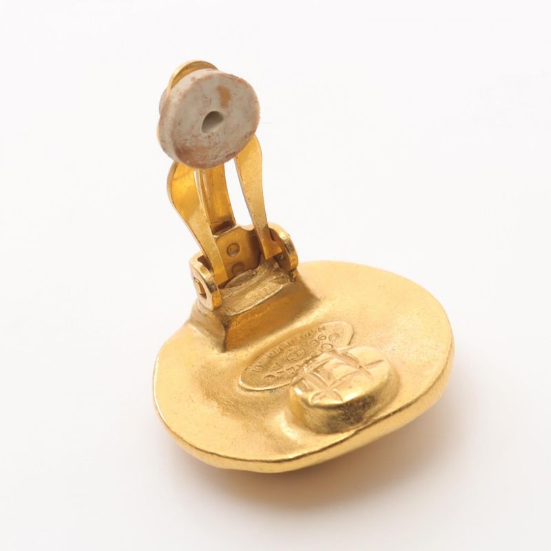 Chanel Earring Coco Mark 96P GP (gold Plated) Coco Mark Earring Ladies Used A