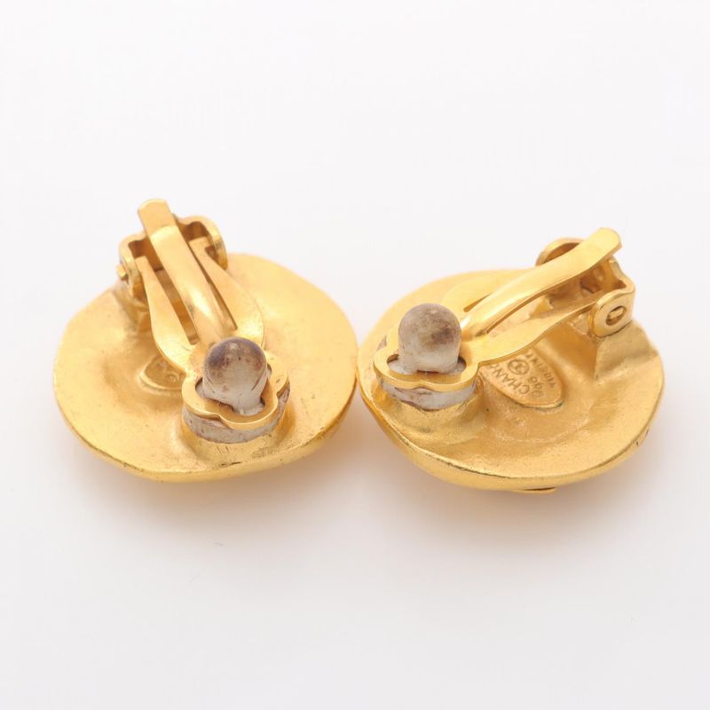 Chanel Earring Coco Mark 96P GP (gold Plated) Coco Mark Earring Ladies Used A