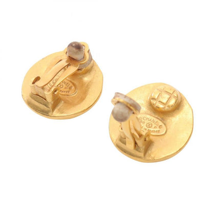 Chanel Earring Coco Mark 96P GP (gold Plated) Coco Mark Earring Ladies Used A