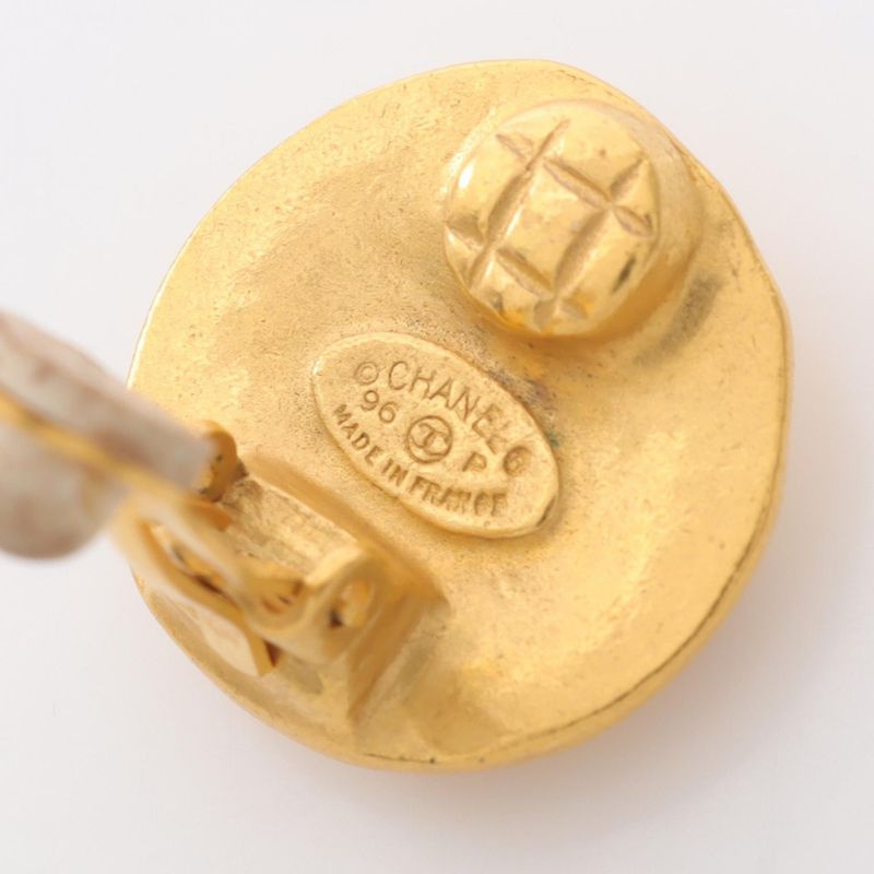 Chanel Earring Coco Mark 96P GP (gold Plated) Coco Mark Earring Ladies Used A