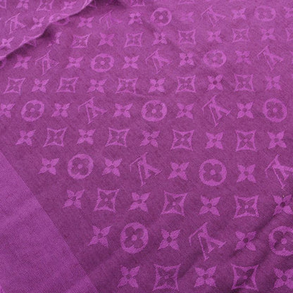 Louis Vuitton Shawl Monogram Silk Wool Shawl Women's Used A
