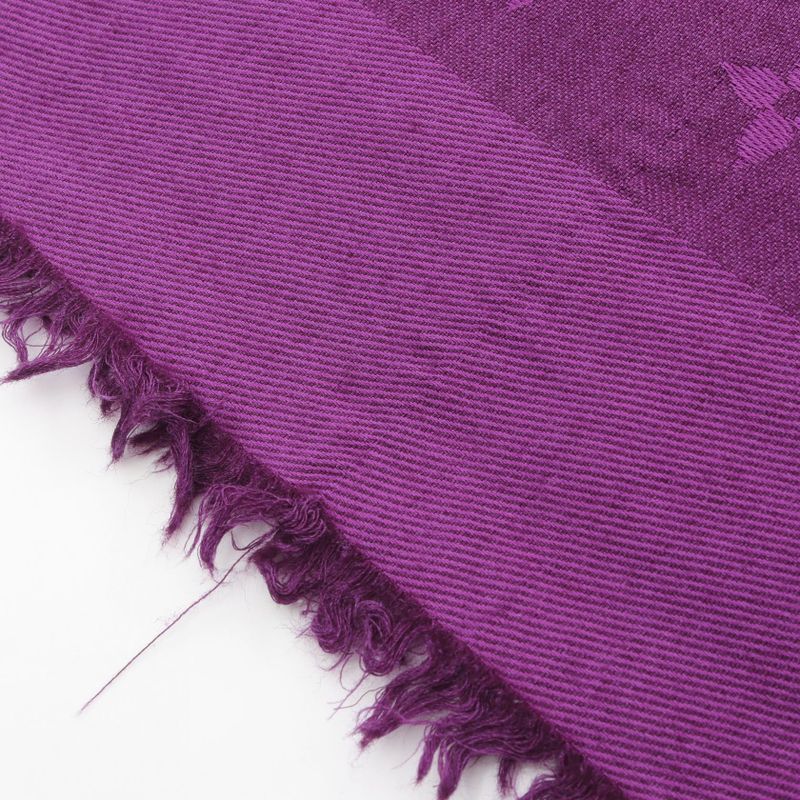 Louis Vuitton Shawl Monogram Silk Wool Shawl Women's Used A