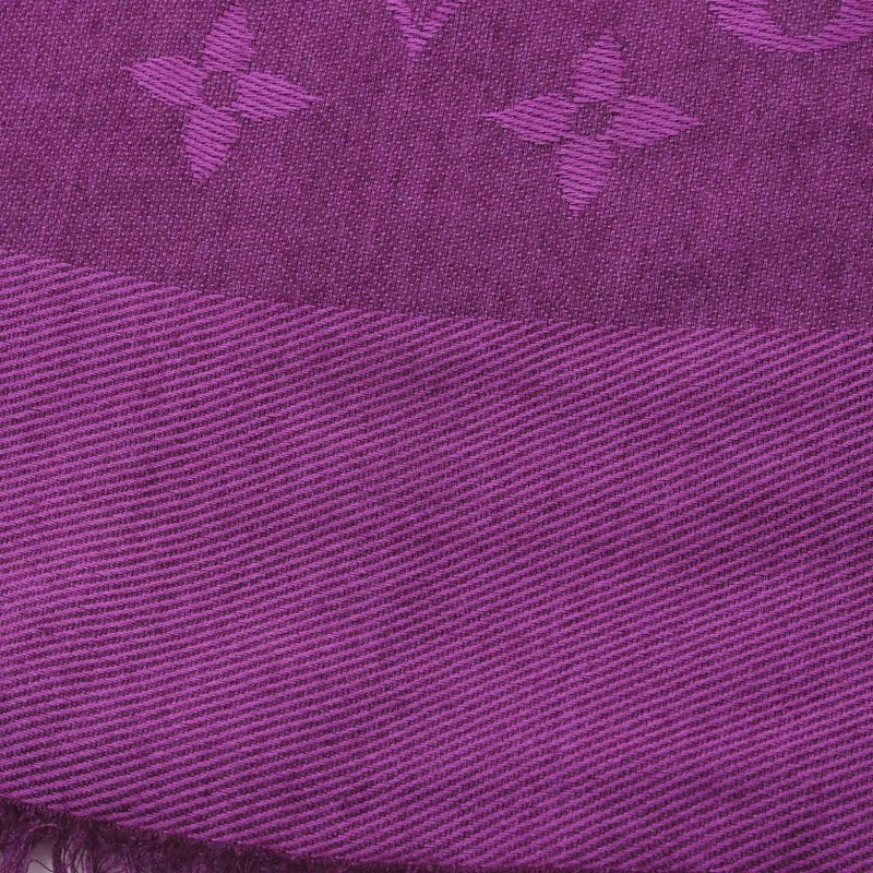 Louis Vuitton Shawl Monogram Silk Wool Shawl Women's Used A