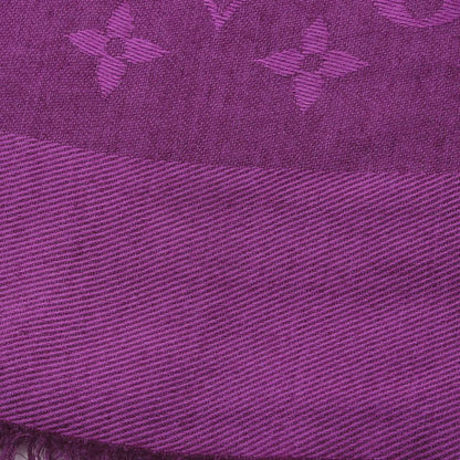 Louis Vuitton Shawl Monogram Silk Wool Shawl Women's Used A