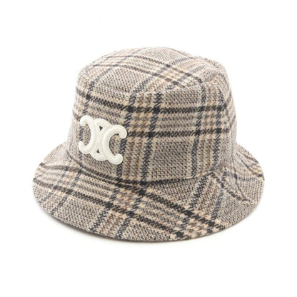 Celine Hat Triomphe Bucket 2aue5471s Beige Wool Bucket Hat Women's Used A