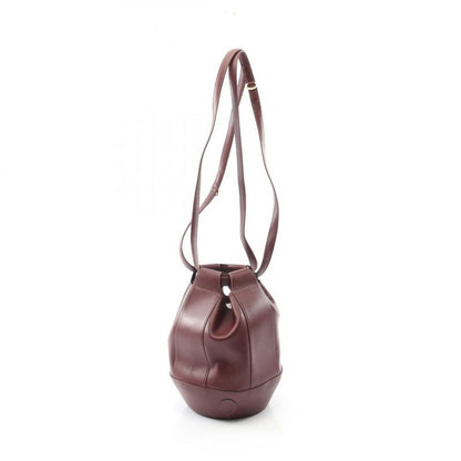 Cartier Shoulder Bag Must Line Bordeaux Leather Must Drawstring Shoulder Bag