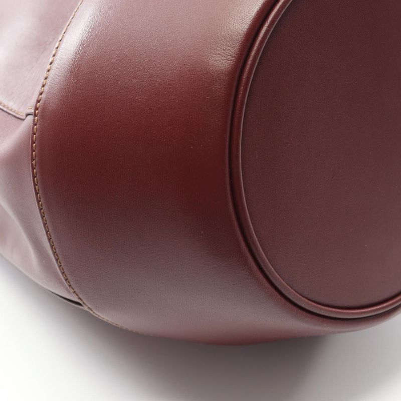 Cartier Shoulder Bag Must Line Bordeaux Leather Must Drawstring Shoulder Bag