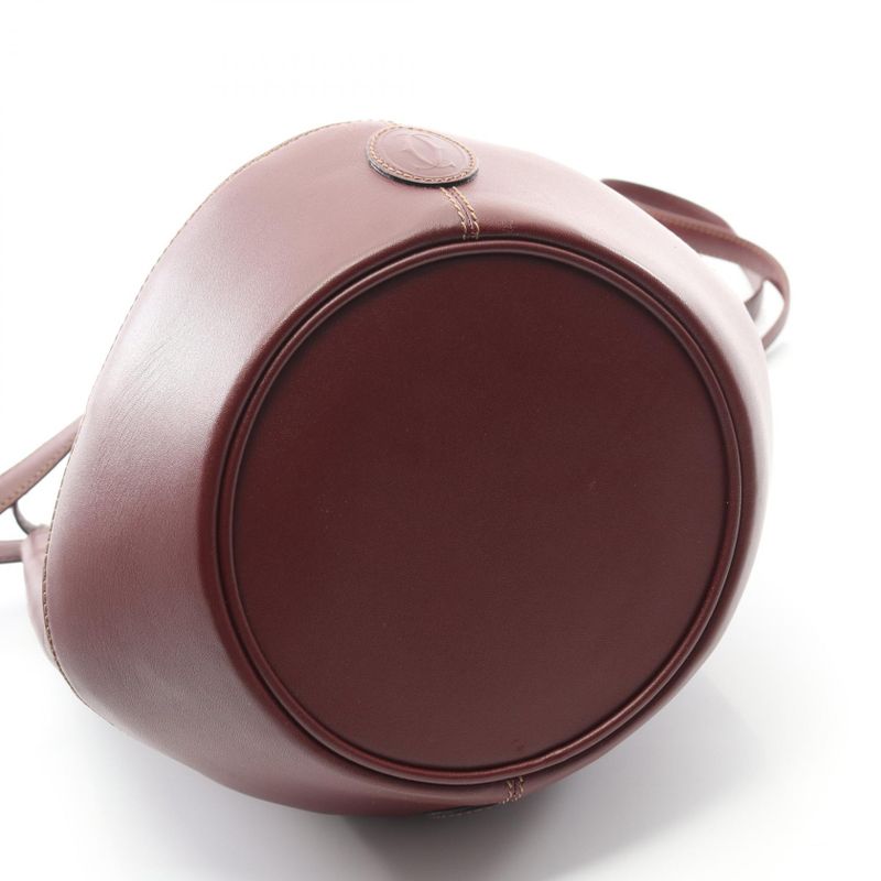 Cartier Shoulder Bag Must Line Bordeaux Leather Must Drawstring Shoulder Bag