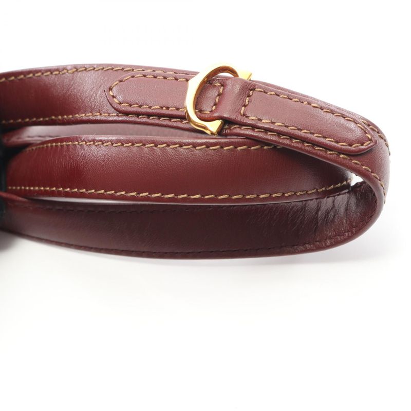Cartier Shoulder Bag Must Line Bordeaux Leather Must Drawstring Shoulder Bag
