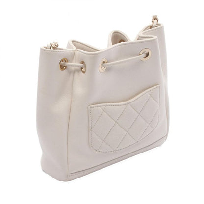 Chanel Shoulder Bag Matelasse Bucket Bag As2353 White Leather Matelasse Bucket