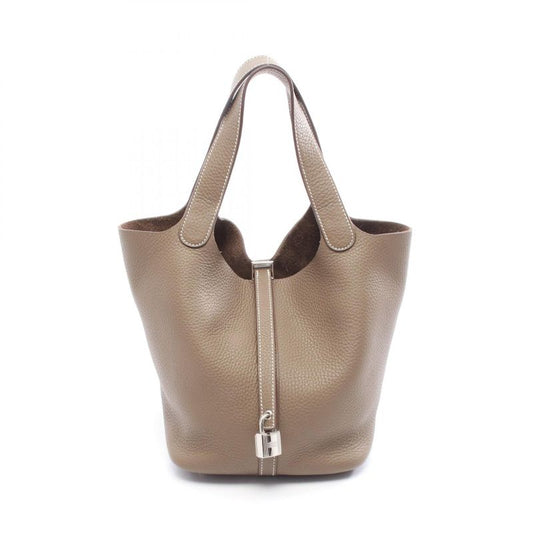 Hermes Handbag Picotan Lock MM Etoupe Leather Picotan Lock MM Etoupe Ladies