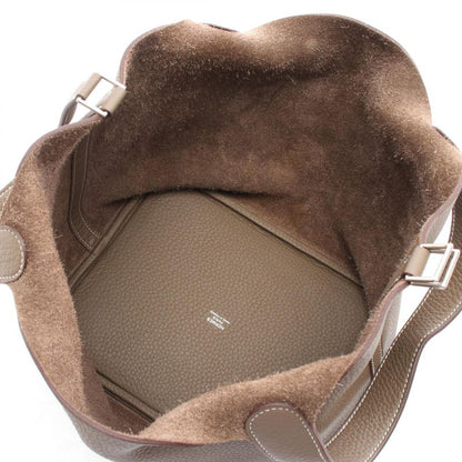 Hermes Handbag Picotan Lock MM Etoupe Leather Picotan Lock MM Etoupe Ladies