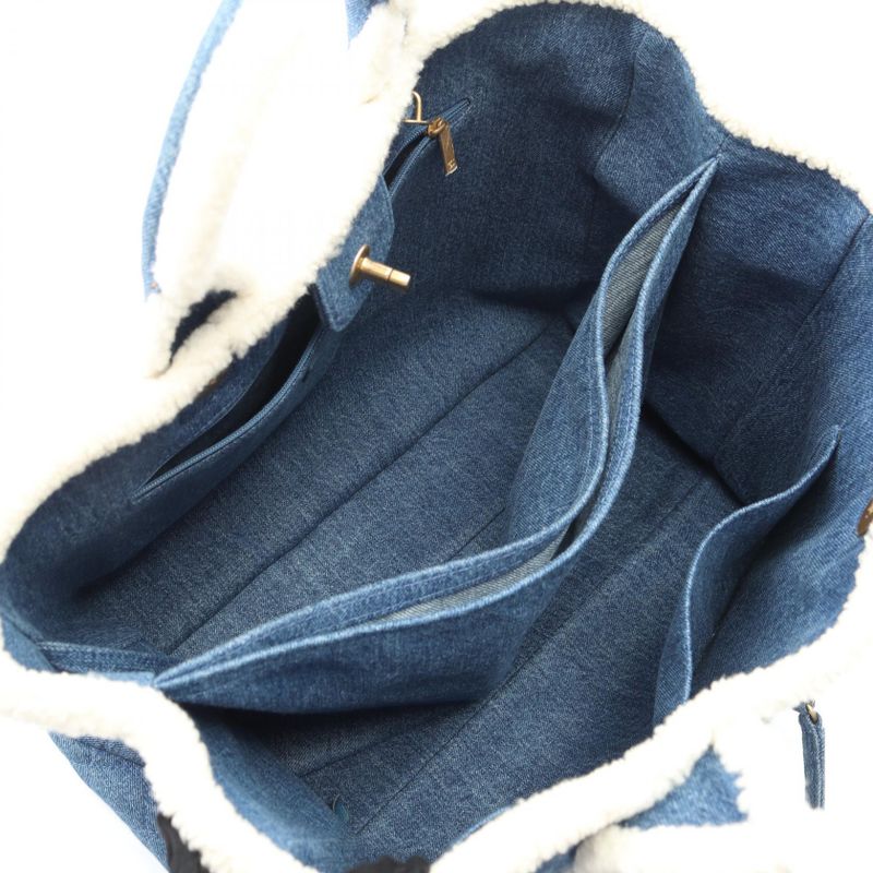 Chanel Tote Bag Large Shopping As0759 Denim Blue Mouton