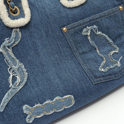 Chanel Tote Bag Large Shopping As0759 Denim Blue Mouton