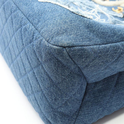 Chanel Tote Bag Large Shopping As0759 Denim Blue Mouton