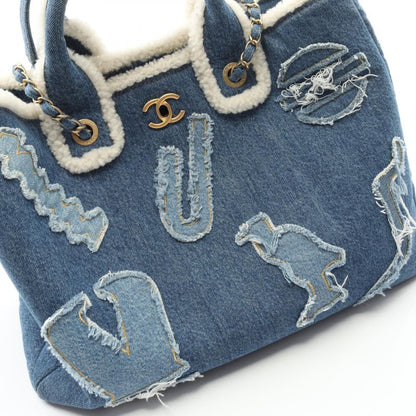 Chanel Tote Bag Large Shopping As0759 Denim Blue Mouton