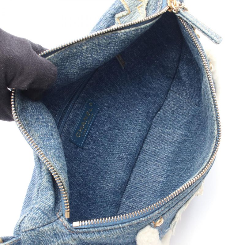 Chanel Waist Bag Body Denim Blue Coco Charm