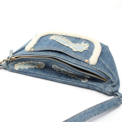 Chanel Waist Bag Body Denim Blue Coco Charm