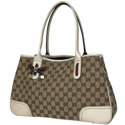 Gucci Princey Tote Bag Ribbon Shoulder Bag Sherry Line Web Tote Bag GG Canvas