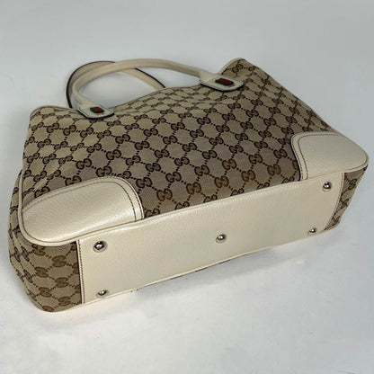 Gucci Princey Tote Bag Ribbon Shoulder Bag Sherry Line Web Tote Bag GG Canvas