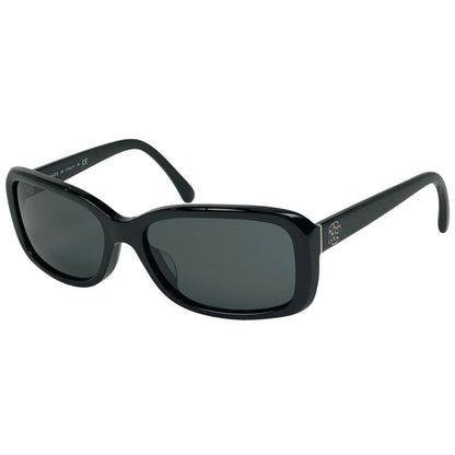 Chanel Camellia Sunglasses Logo Eyewear Sunglasses Plastic Black 5247-a Women's