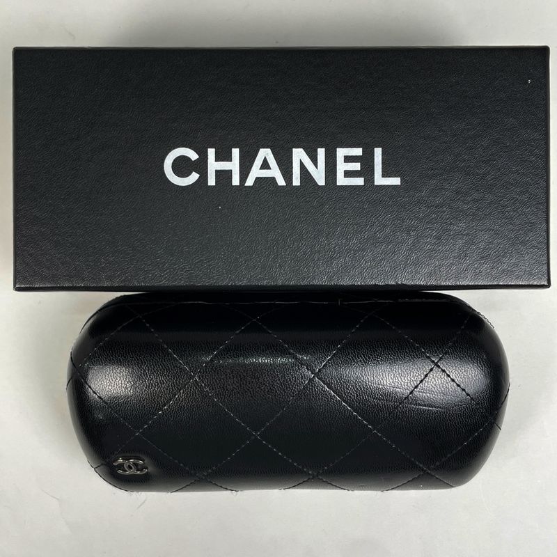 Chanel Camellia Sunglasses Logo Eyewear Sunglasses Plastic Black 5247-a Women's