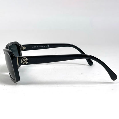 Chanel Camellia Sunglasses Logo Eyewear Sunglasses Plastic Black 5247-a Women's