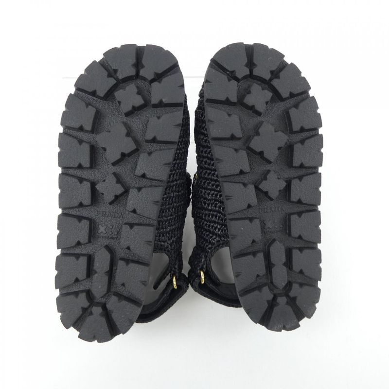 Prada Triangle Logo Crochet 1x440n Sandals