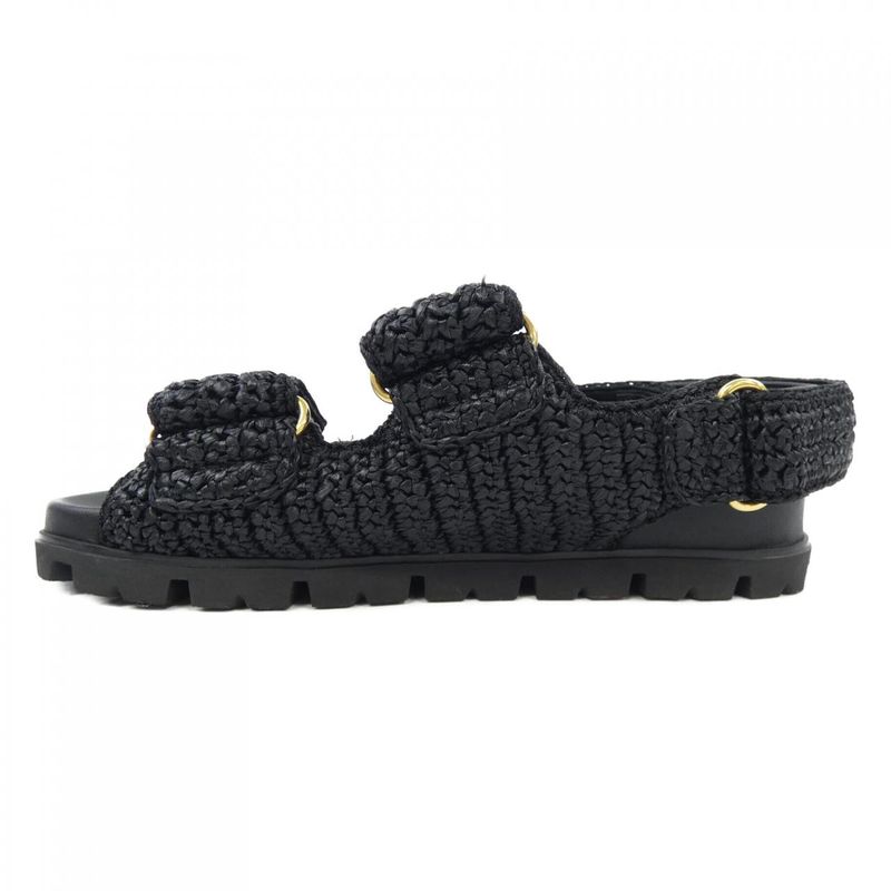 Prada Triangle Logo Crochet 1x440n Sandals
