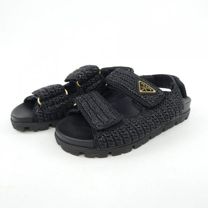 Prada Triangle Logo Crochet 1x440n Sandals
