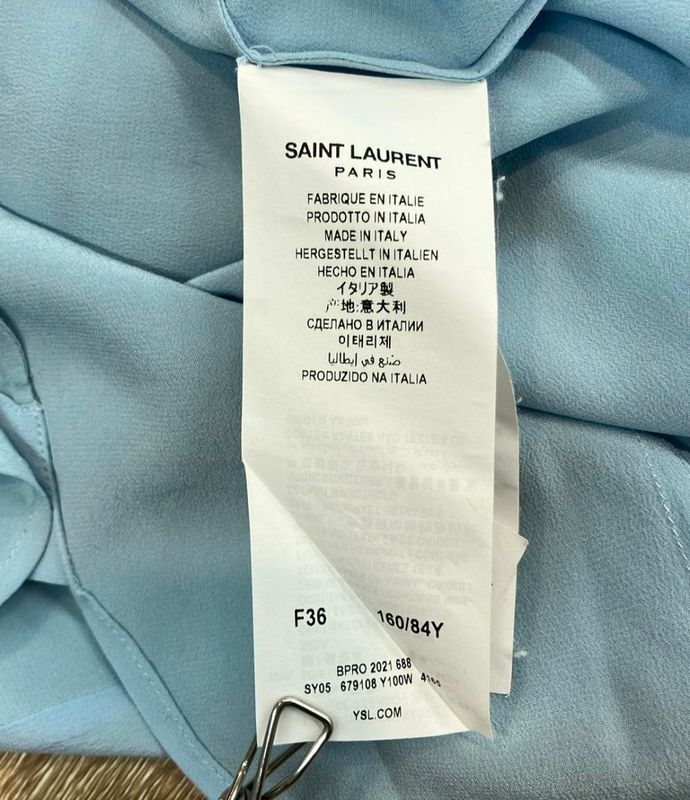 Saint Laurent Long Sleeve Silk Shirt Men's SIZE 36 Saint Laurent