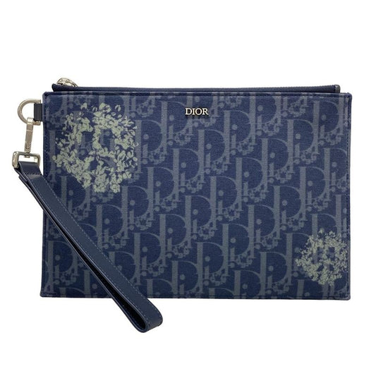 DIOR Christian Dior Clutch Bag - 2esca338ddo Navy X Multi Dior Tears Oblique