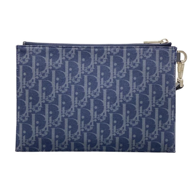 DIOR Christian Dior Clutch Bag - 2esca338ddo Navy X Multi Dior Tears Oblique