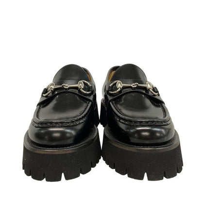 Gucci Loafers 36 Women's With Horsebit Women's Loafers 764211 Black Thick Sole