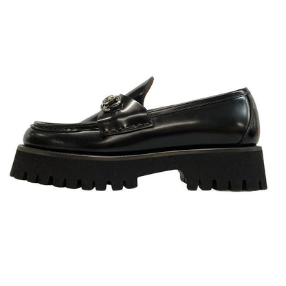Gucci Loafers 36 Women's With Horsebit Women's Loafers 764211 Black Thick Sole