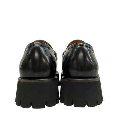 Gucci Loafers 36 Women's With Horsebit Women's Loafers 764211 Black Thick Sole